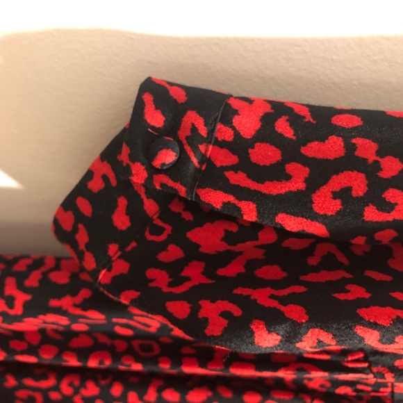 NWOT Zara Dress, Midi, red-black leopard print, size large - Picture 6 of 10